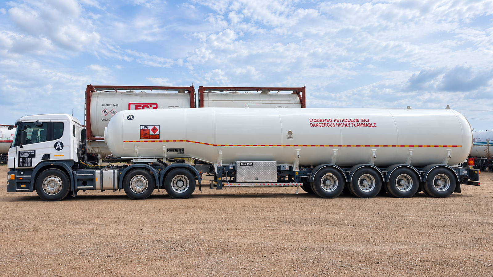 HM LPG Transportation prime mover and bulk pressure vessel tanker